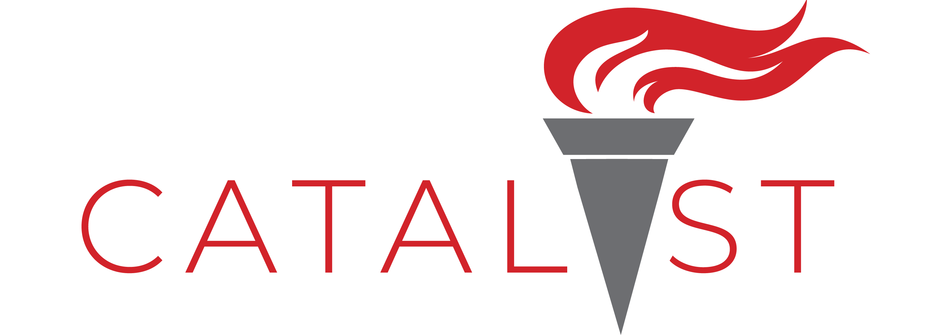 Logo: Catalyst with a torch for the Y.